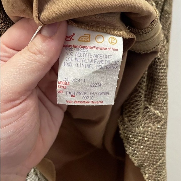 Joseph Ribkoff Gold Metallic Knit Sleeveless Blouse Size 16 - Picture 8 of 8